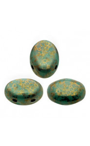 Les perles par Puca® Samos beads Opaque green turquoise bronze 63130/15496